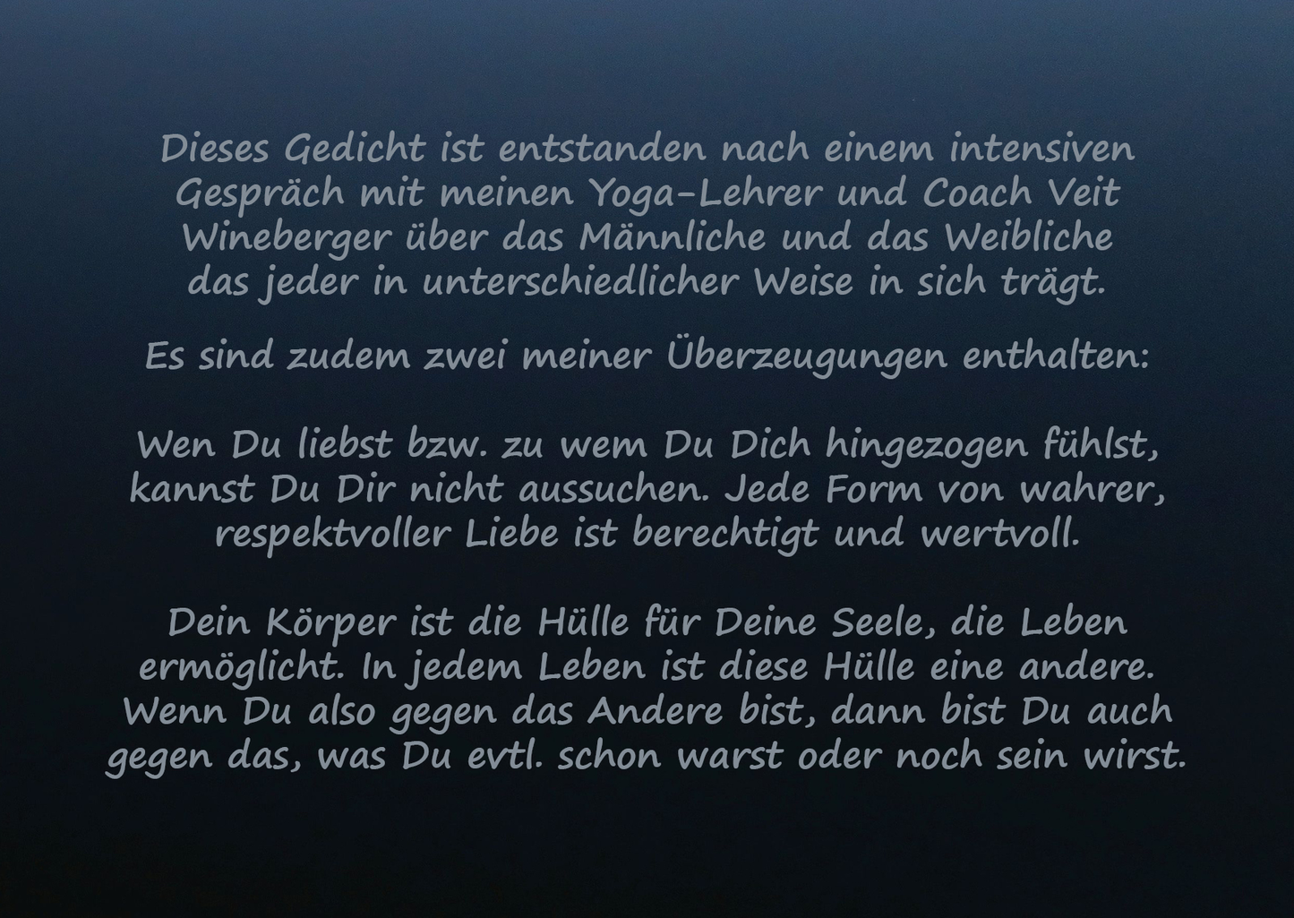 Mann - Frau, Frau - Mann liebevoll-kreativ