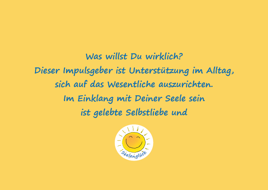 Innentext - für Impulsgeber Seelenwünsche auf gelbem Hintergrund