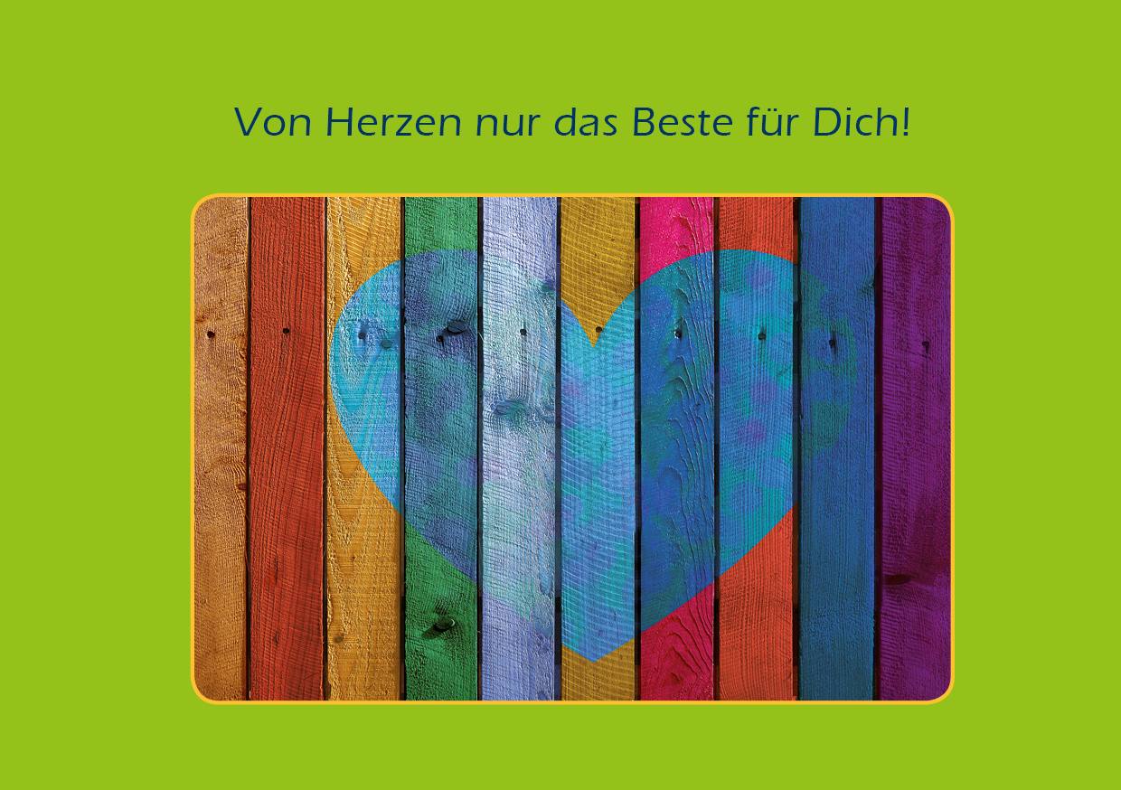 bunte Holzlatten mit buntem Herz