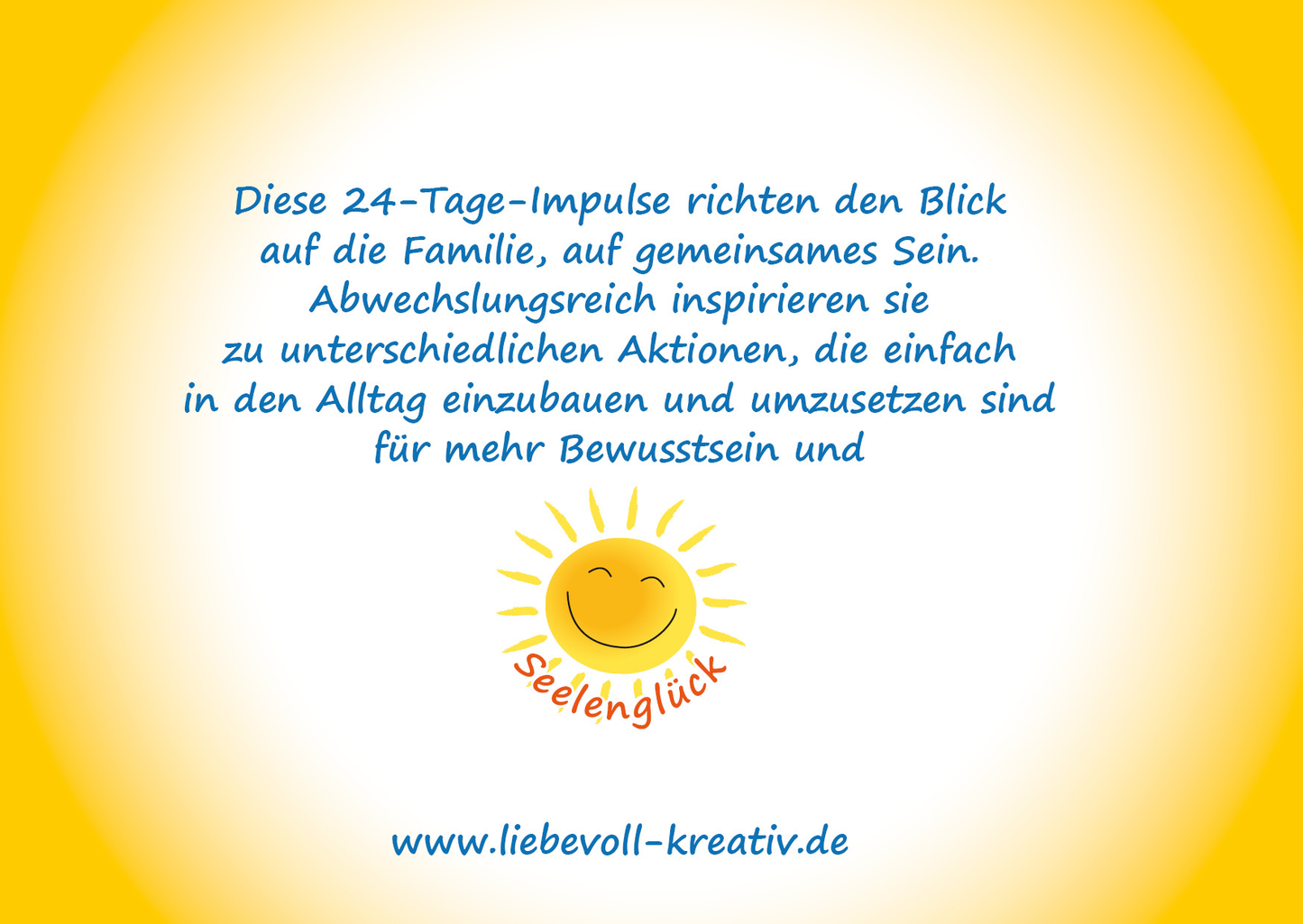 Rückseite des Buches 24 Tage als Familie bewusster sein