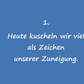 Weißer Text auf blauem Hintergrund