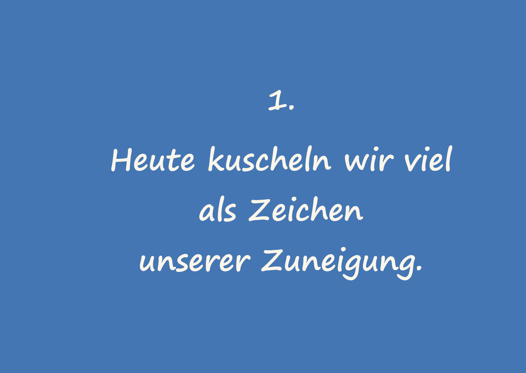 Weißer Text auf blauem Hintergrund