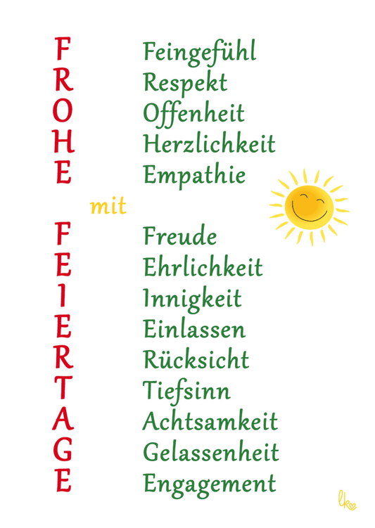 Postkarte - Frohe Feiertage
