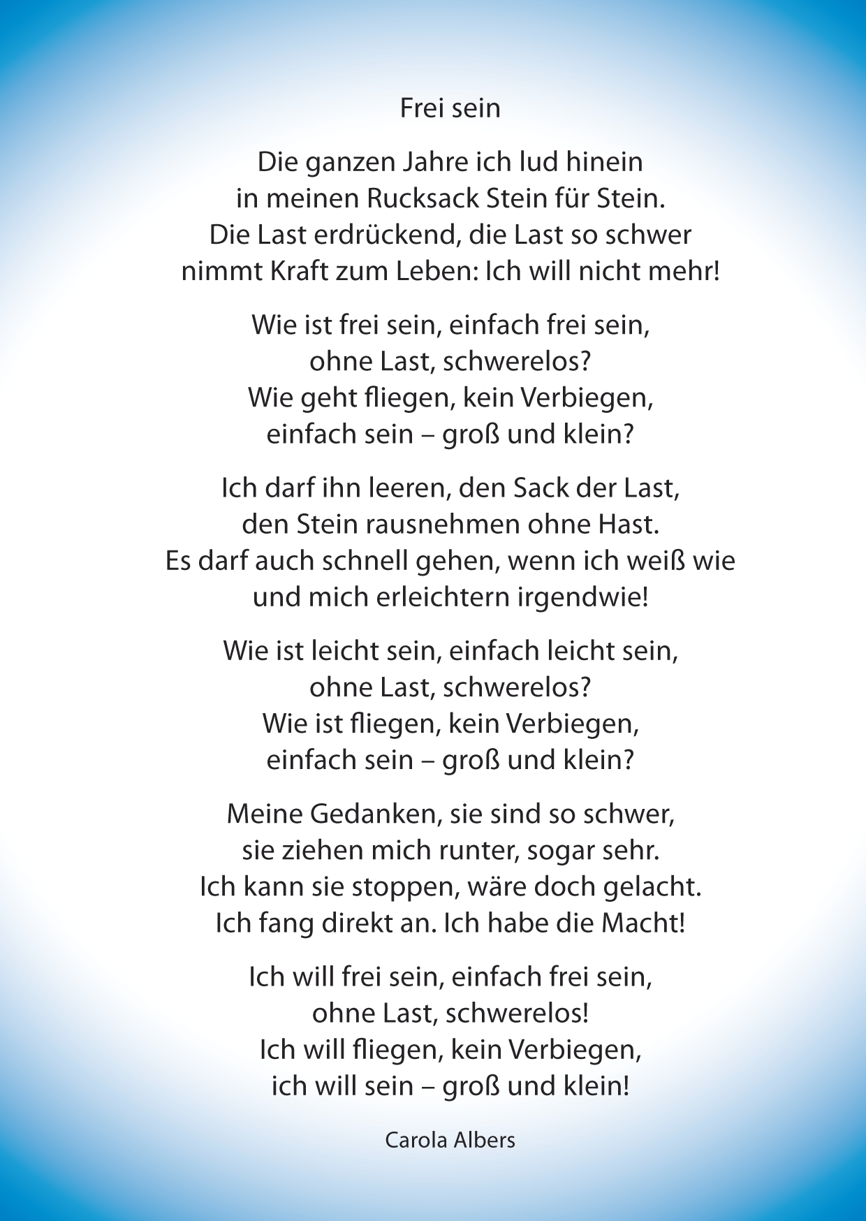 Postkarte - Frei sein