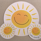 drei Varianten von runden Sonnenaufklebern